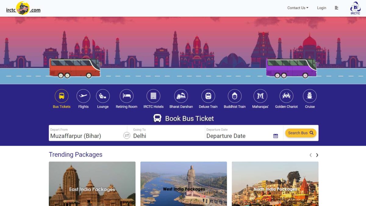 irctc online bus ticket booking service