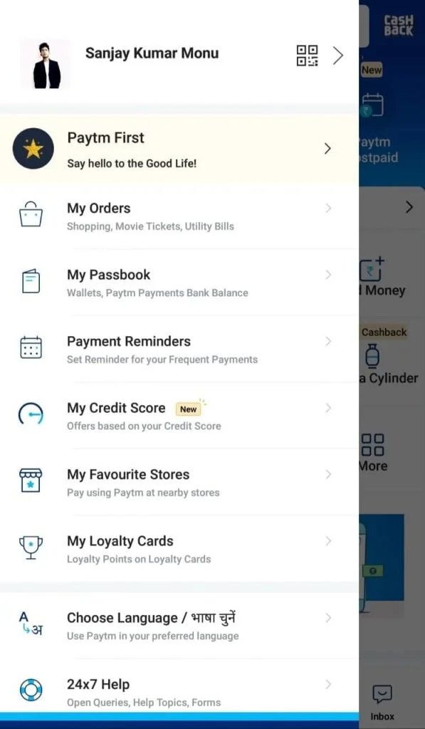 My Credit Score Option in PayTm
